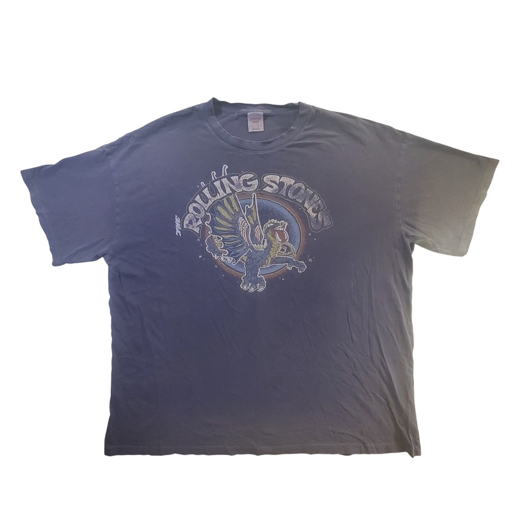 Rolling Stones American Eagle Graphic Band Tee Blue Gray Mens Size XL Dragon